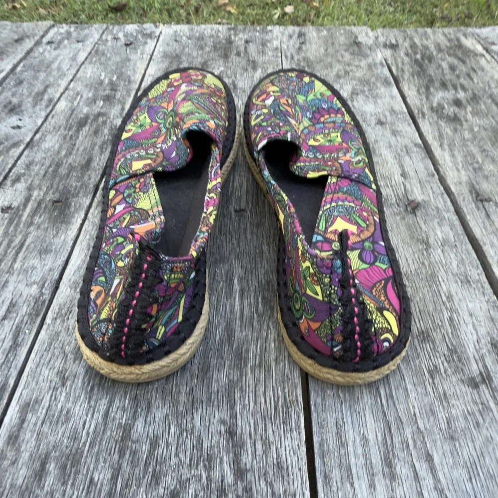 Sakroots Neoprene‎ Ella Espadrille Floral Print Flats  Womens 8M Shoes